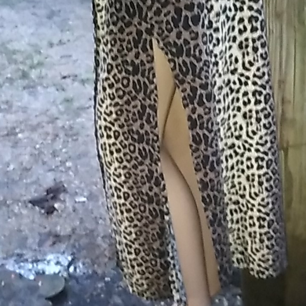 Eus "Carolina Colours"Button Down Leopard Print Dr - image 4